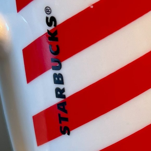 STARBUCKS Peppermint Red & White Striped Logo Coffee Mug - Picture 7 of 9